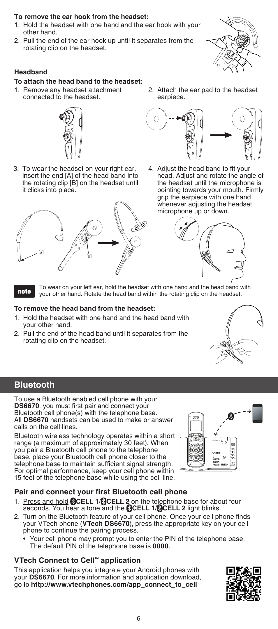 Bluetooth | VTech DS6670-6C Abridged manual User Manual | Page 6 / 16