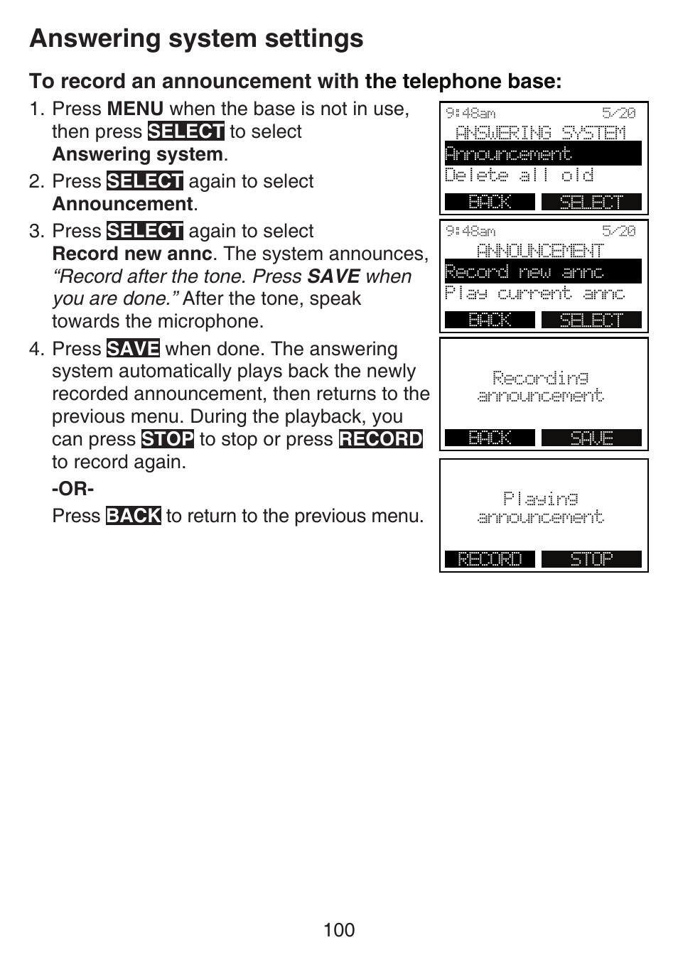 Answering system settings | VTech SN6197_-2 Manual User Manual | Page 107 / 162