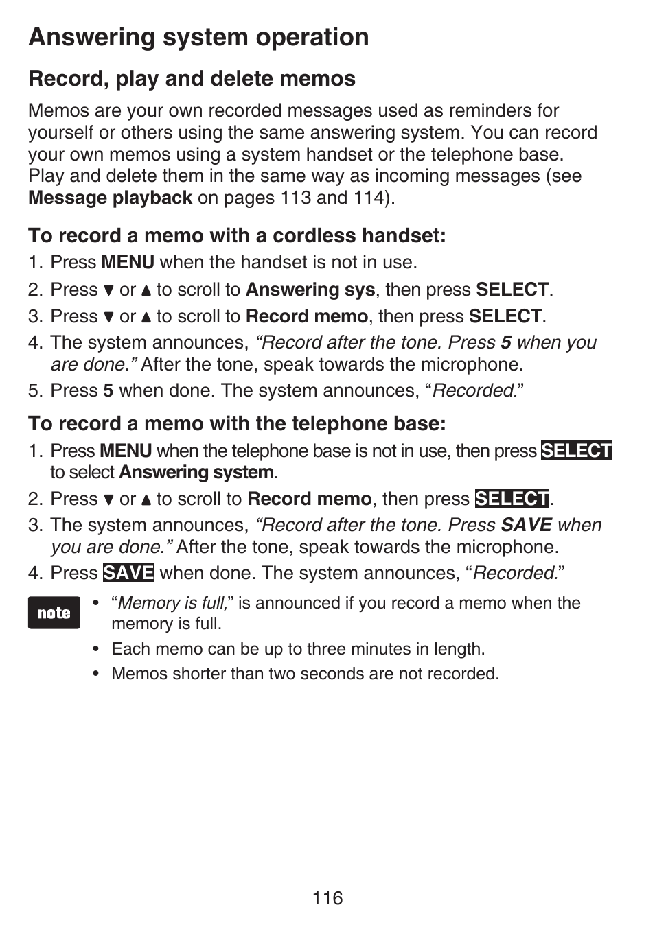 Answering system operation | VTech SN6197_-2 Manual User Manual | Page 123 / 162