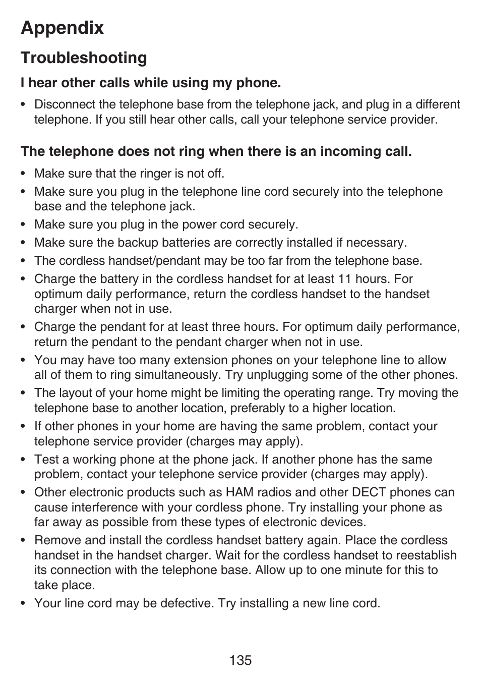 Appendix, Troubleshooting | VTech SN6197_-2 Manual User Manual | Page 142 / 162