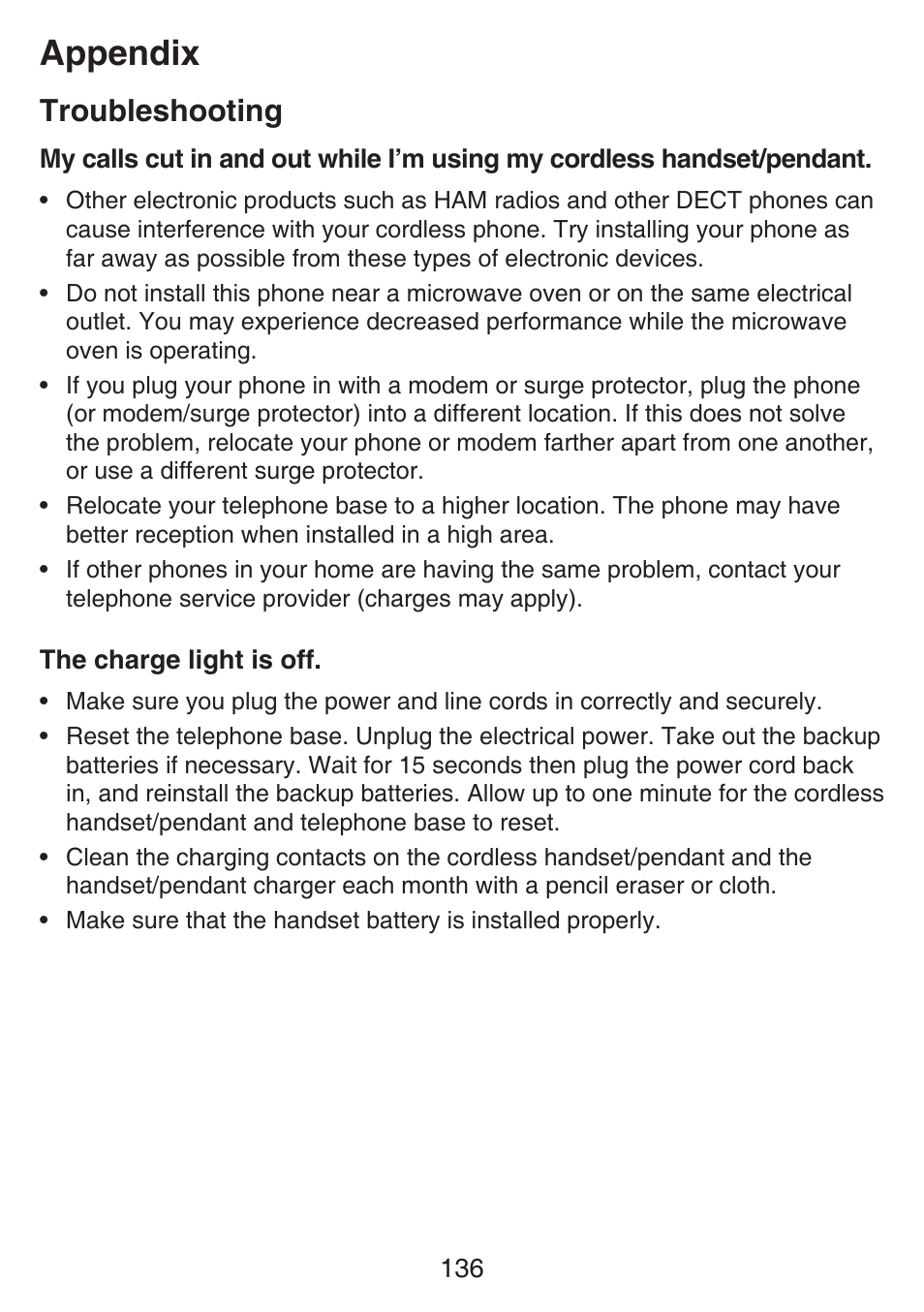 Appendix, Troubleshooting | VTech SN6197_-2 Manual User Manual | Page 143 / 162