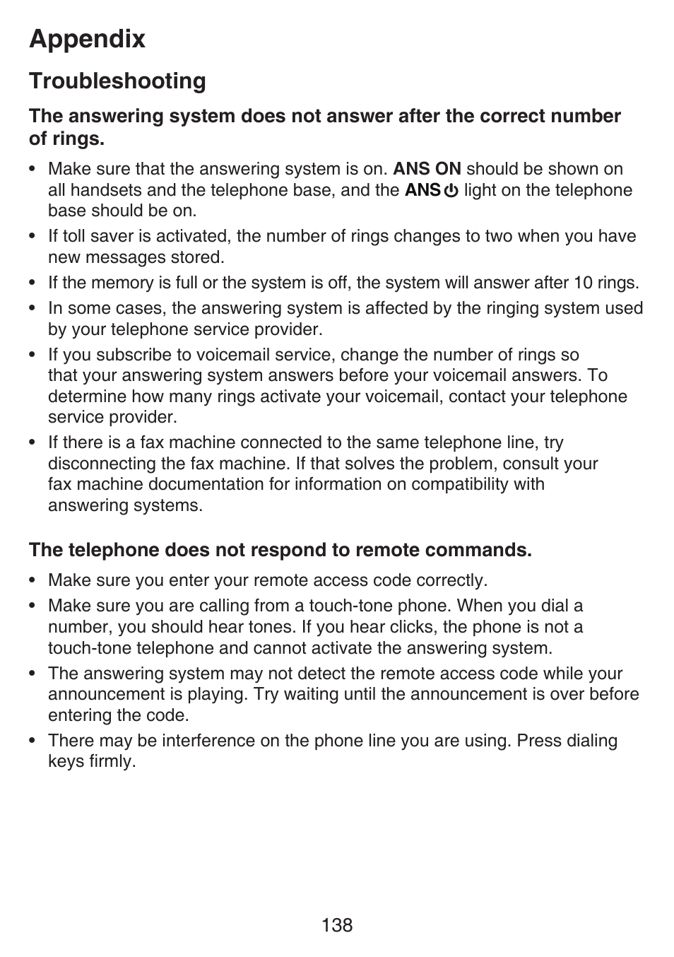 Appendix, Troubleshooting | VTech SN6197_-2 Manual User Manual | Page 145 / 162