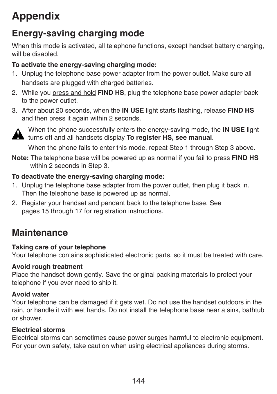 Appendix, Energy-saving charging mode, Maintenance | VTech SN6197_-2 Manual User Manual | Page 151 / 162