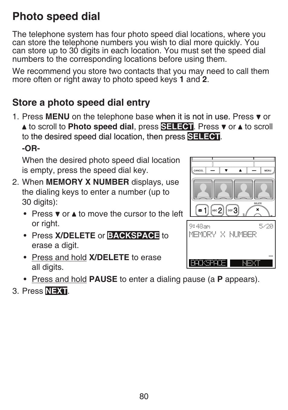 Photo speed dial, Store a photo speed dial entry | VTech SN6197_-2 Manual User Manual | Page 87 / 162