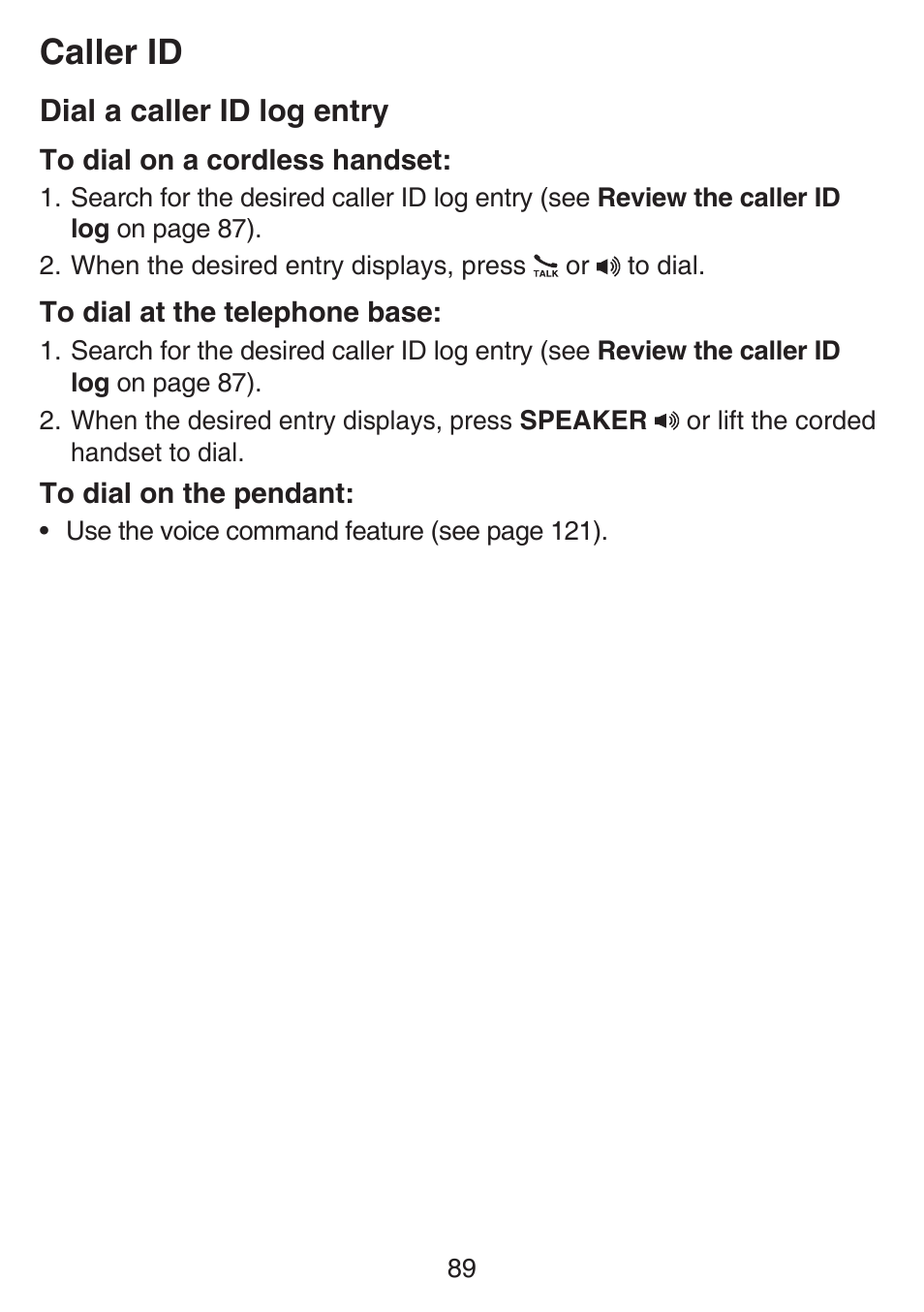 Caller id | VTech SN6197_-2 Manual User Manual | Page 96 / 162