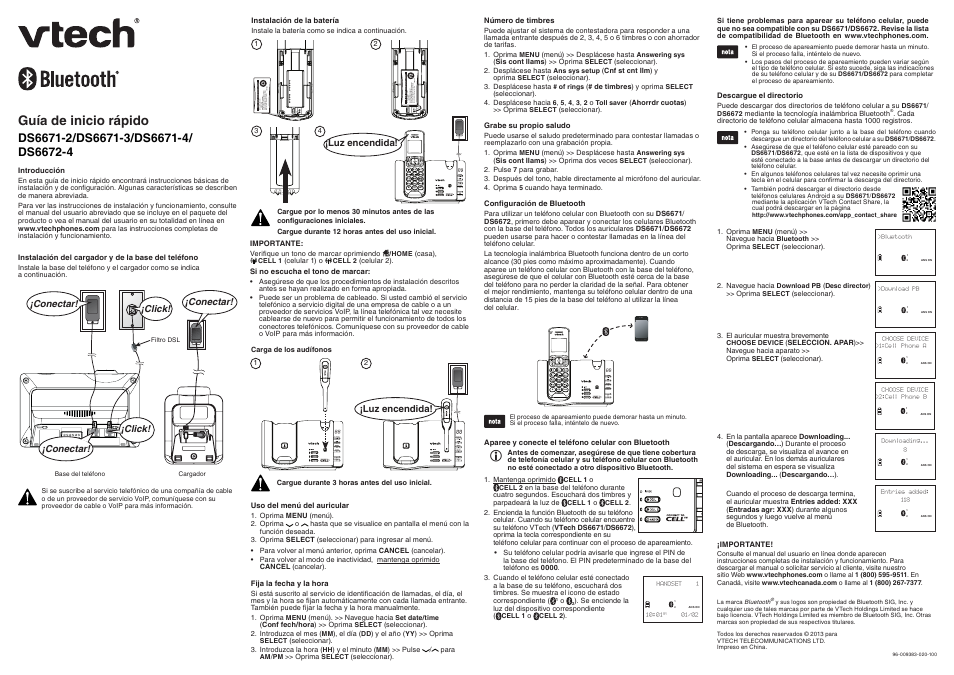 VTech DS6672-4 Quick start User Manual | Page 2 / 2