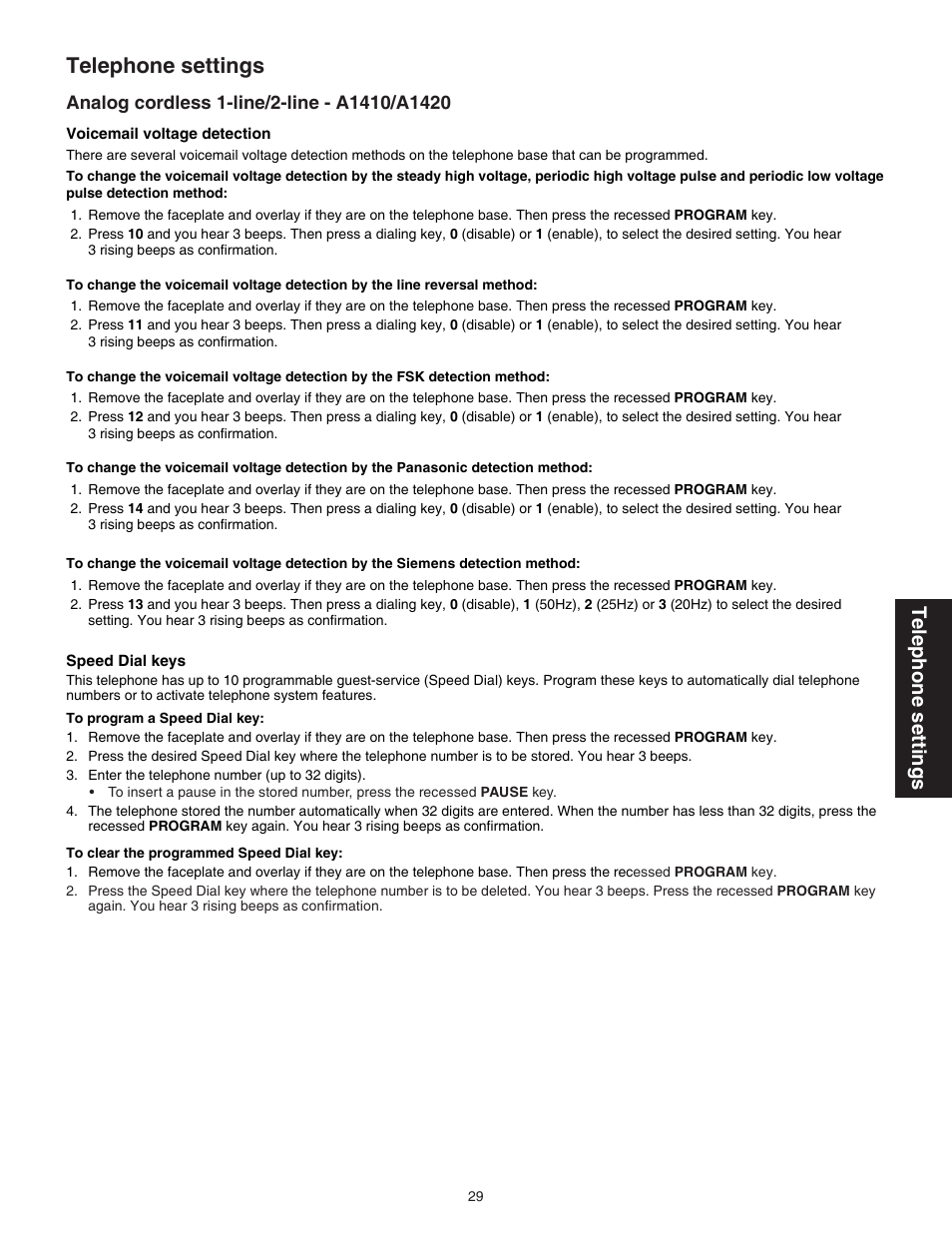 Telephone settings | VTech C3200 Manual User Manual | Page 32 / 56