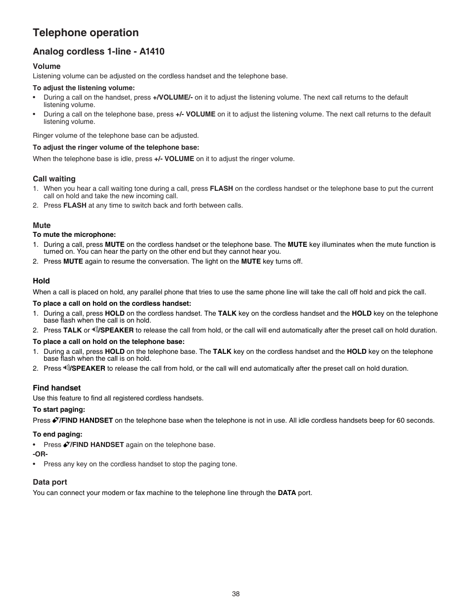 Telephone operation | VTech C3200 Manual User Manual | Page 41 / 56