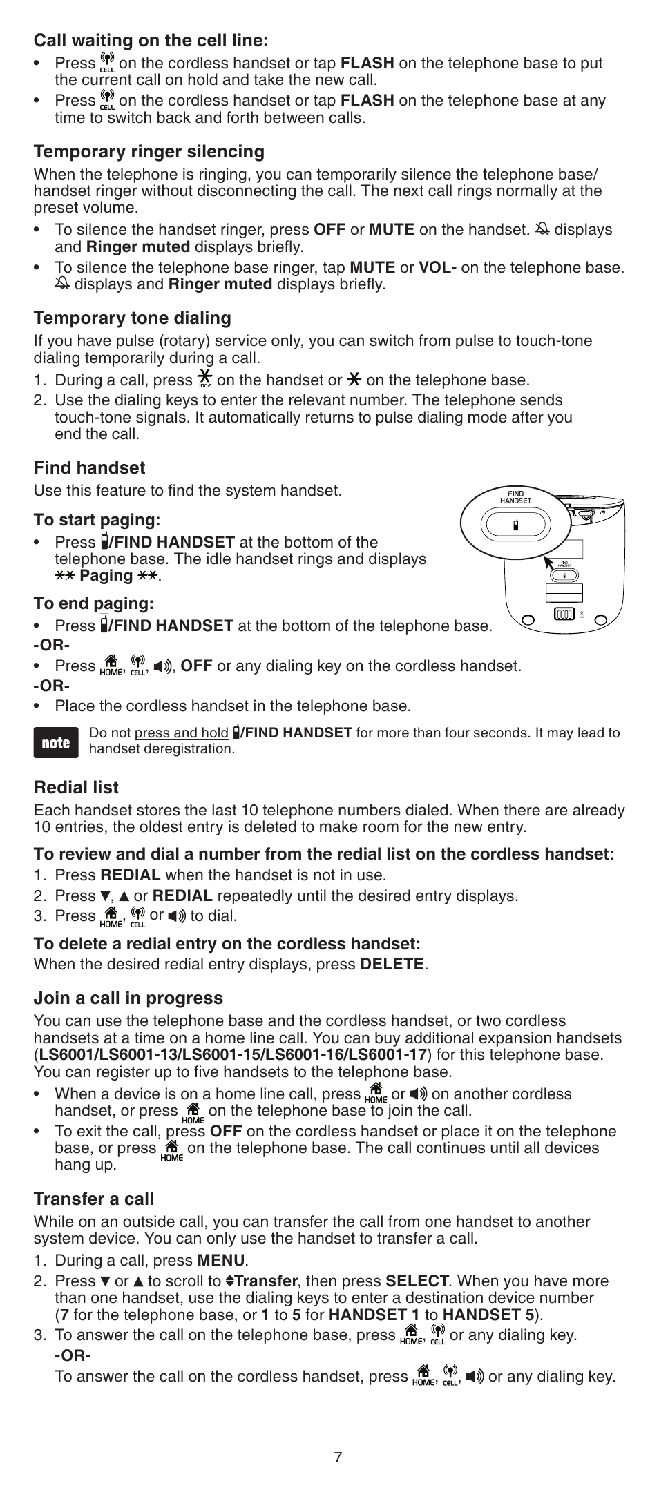 VTech LS6191_-13-15-16-17 Abridged manual User Manual | Page 7 / 16