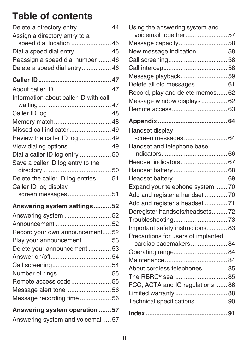 VTech LS6476-4 Manual User Manual | Page 4 / 97
