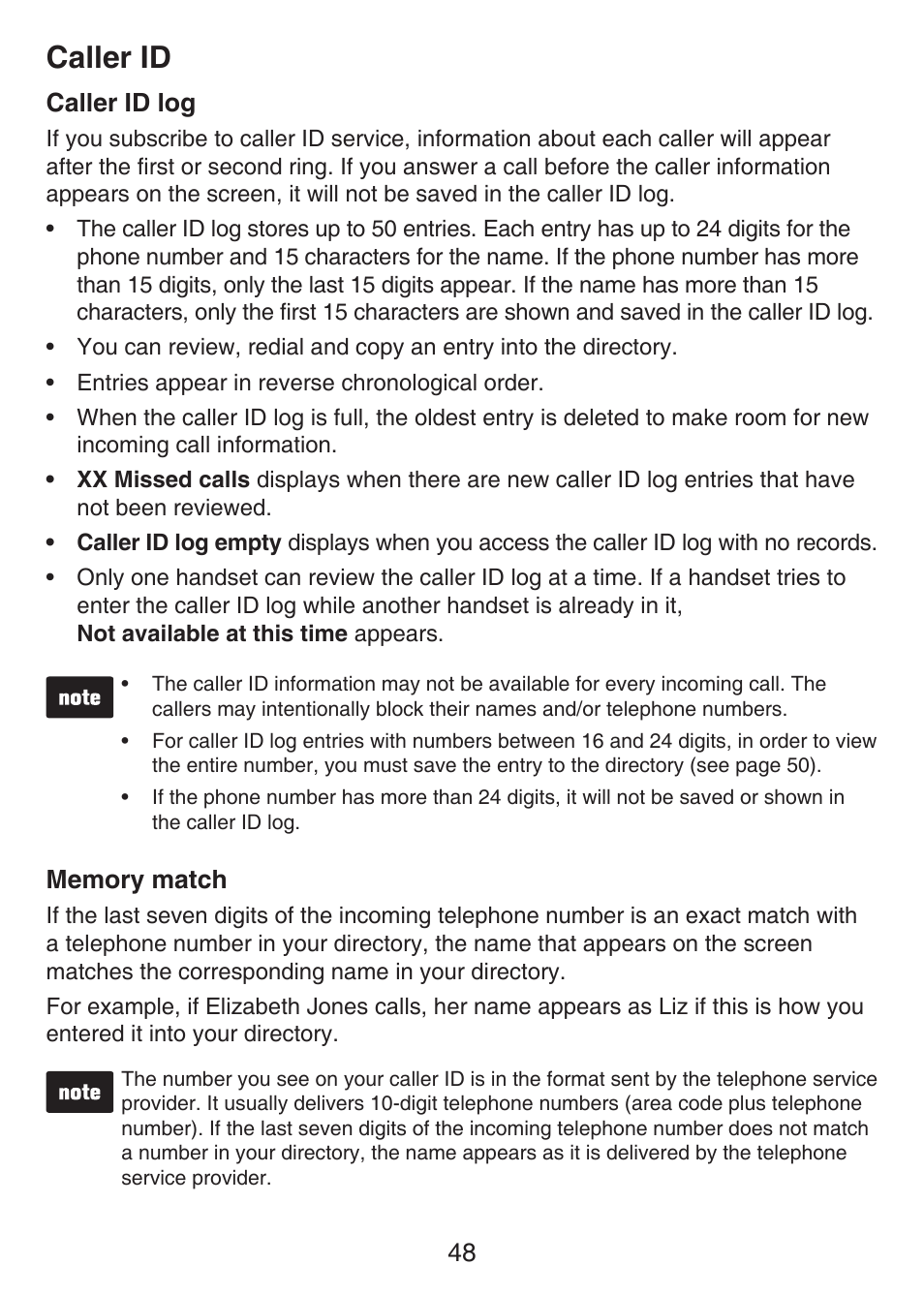 Reviewing the call history, Display dial, Deleting call history records | Caller id log, Memory match, Caller id log memory match, Caller id | VTech LS6476-4 Manual User Manual | Page 52 / 97