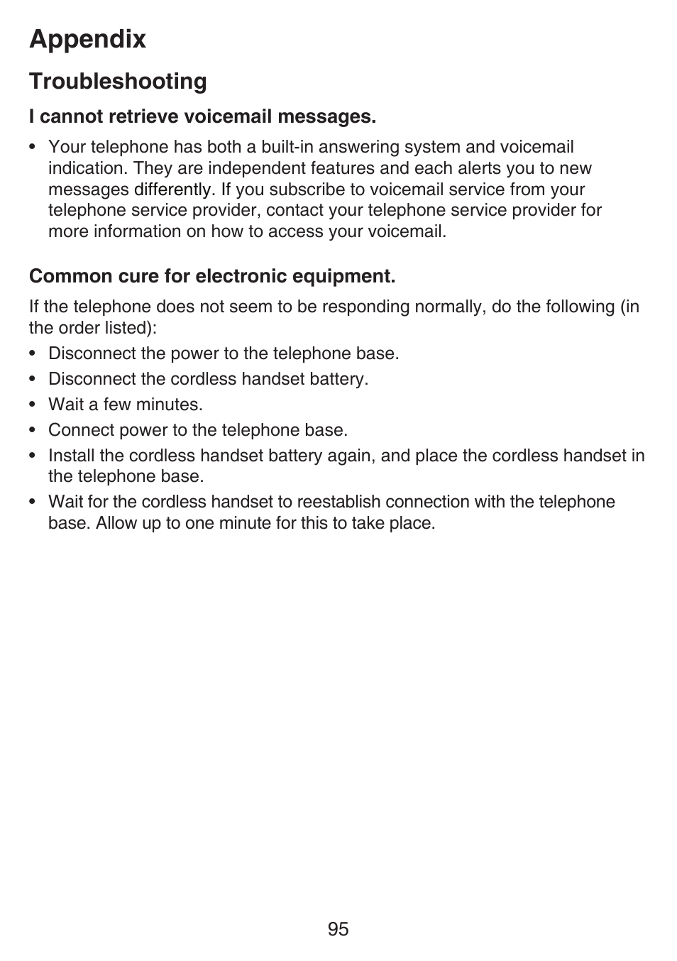 Appendix, Troubleshooting | VTech SN6127_-2 Manual User Manual | Page 101 / 116