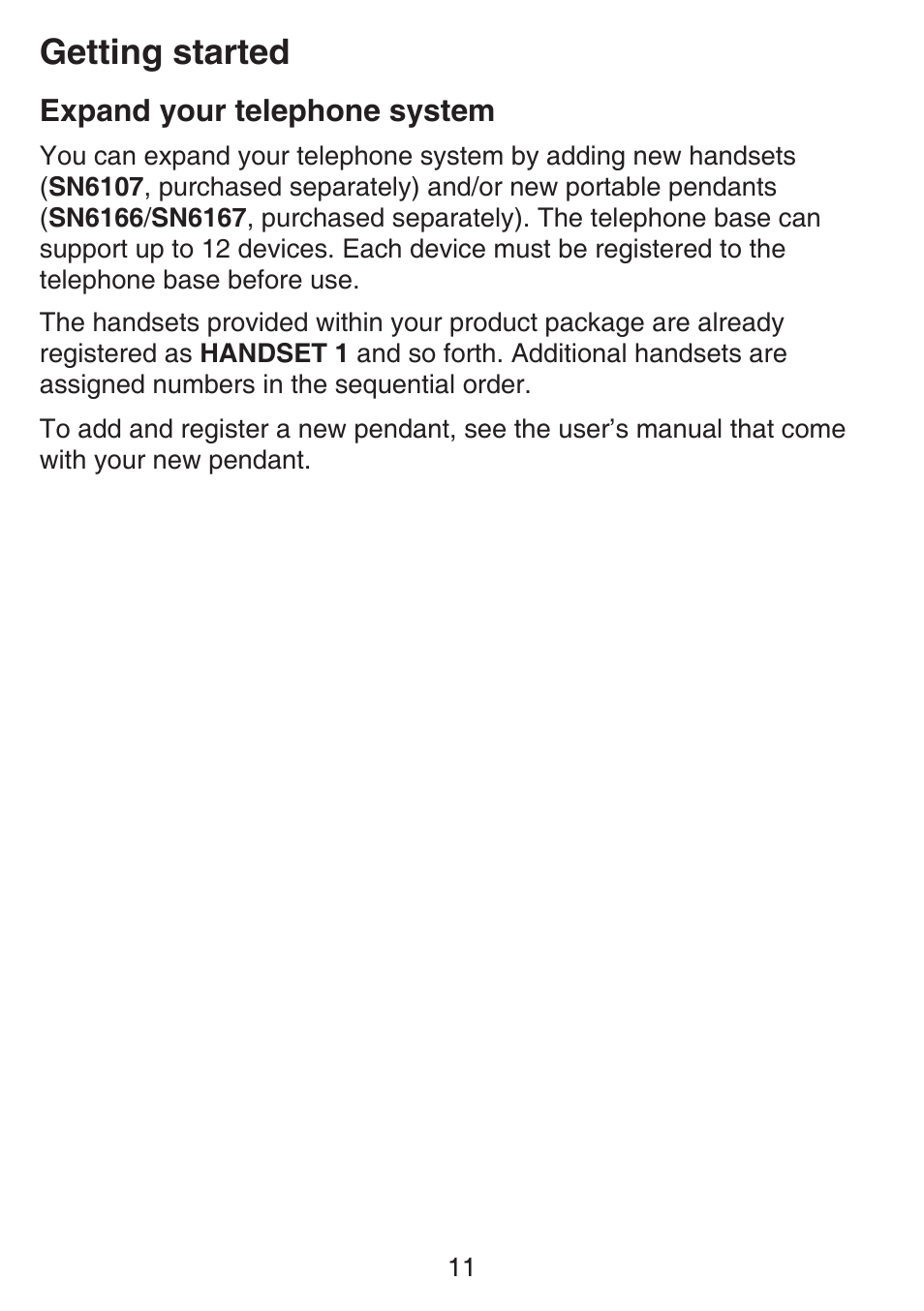 Expand your telephone system, Expand your telephone, System | Getting started | VTech SN6127_-2 Manual User Manual | Page 17 / 116