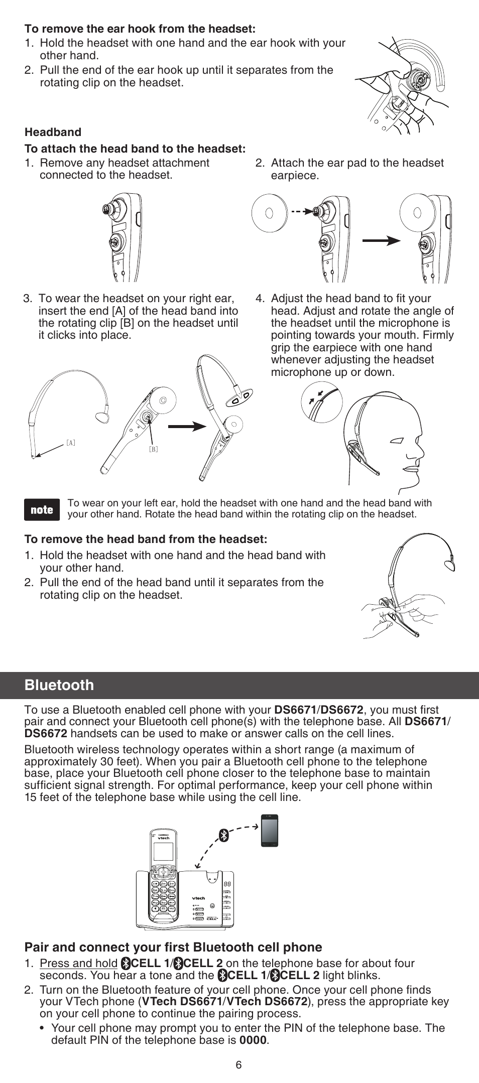 Bluetooth | VTech DS6672-4 Abridged manual User Manual | Page 6 / 16