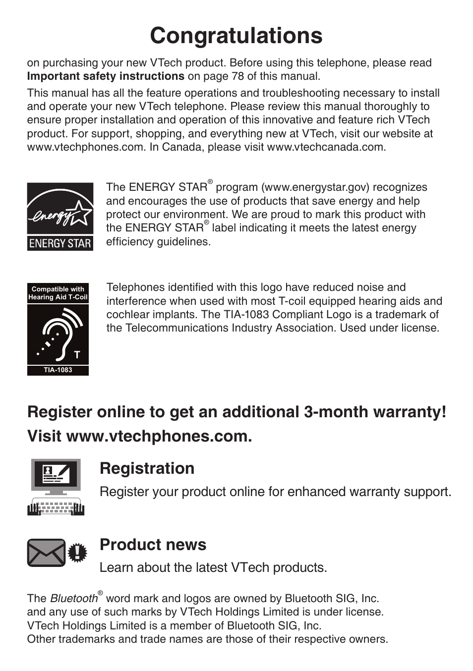 Product news, Learn about the latest vtech products | VTech DS6522-3-32-4 Manual User Manual | Page 2 / 93