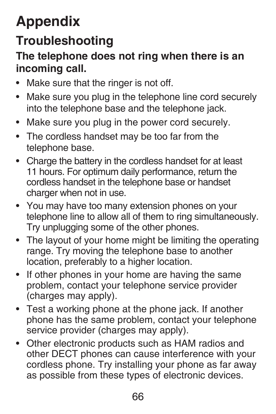Appendix, Troubleshooting | VTech SN6127_-2 Abridged manual User Manual | Page 72 / 101