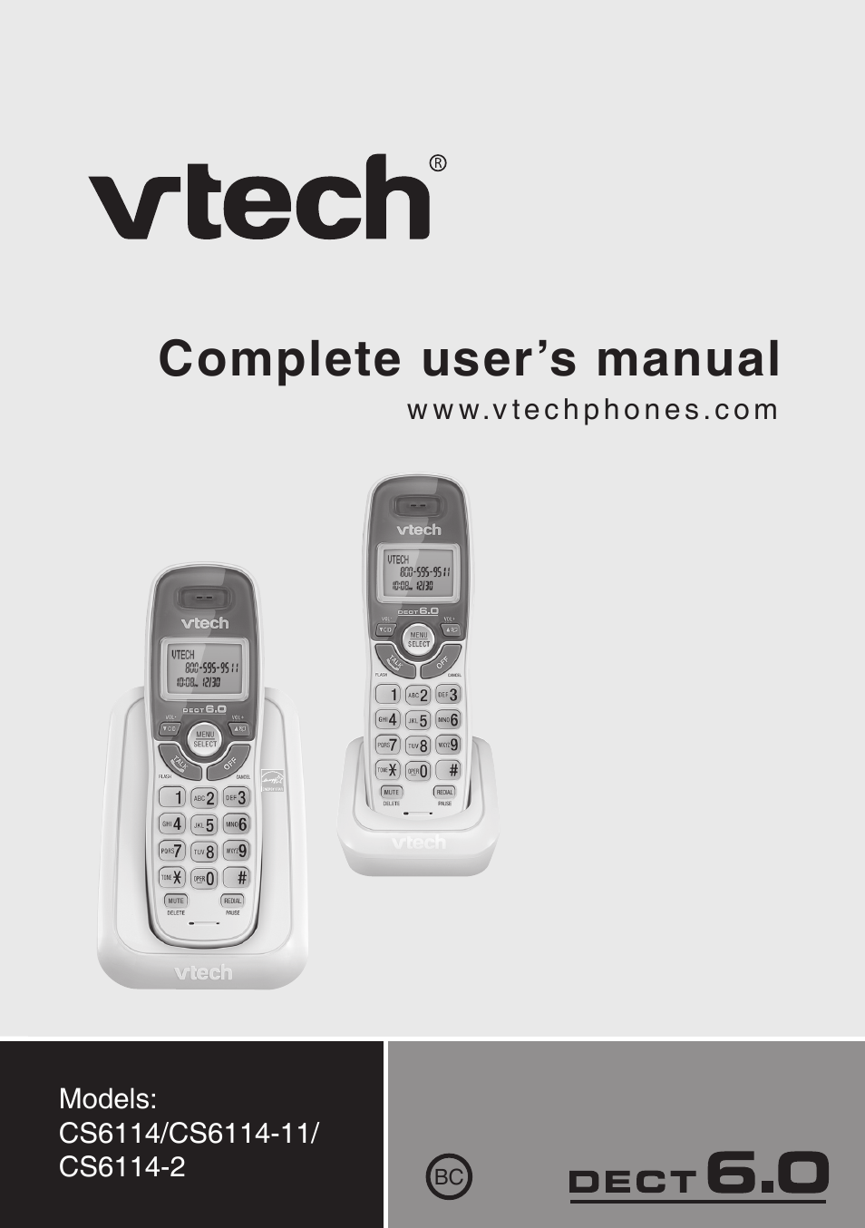 VTech CS6114-2 (without LED) Manual (without LED) User Manual | 50 pages