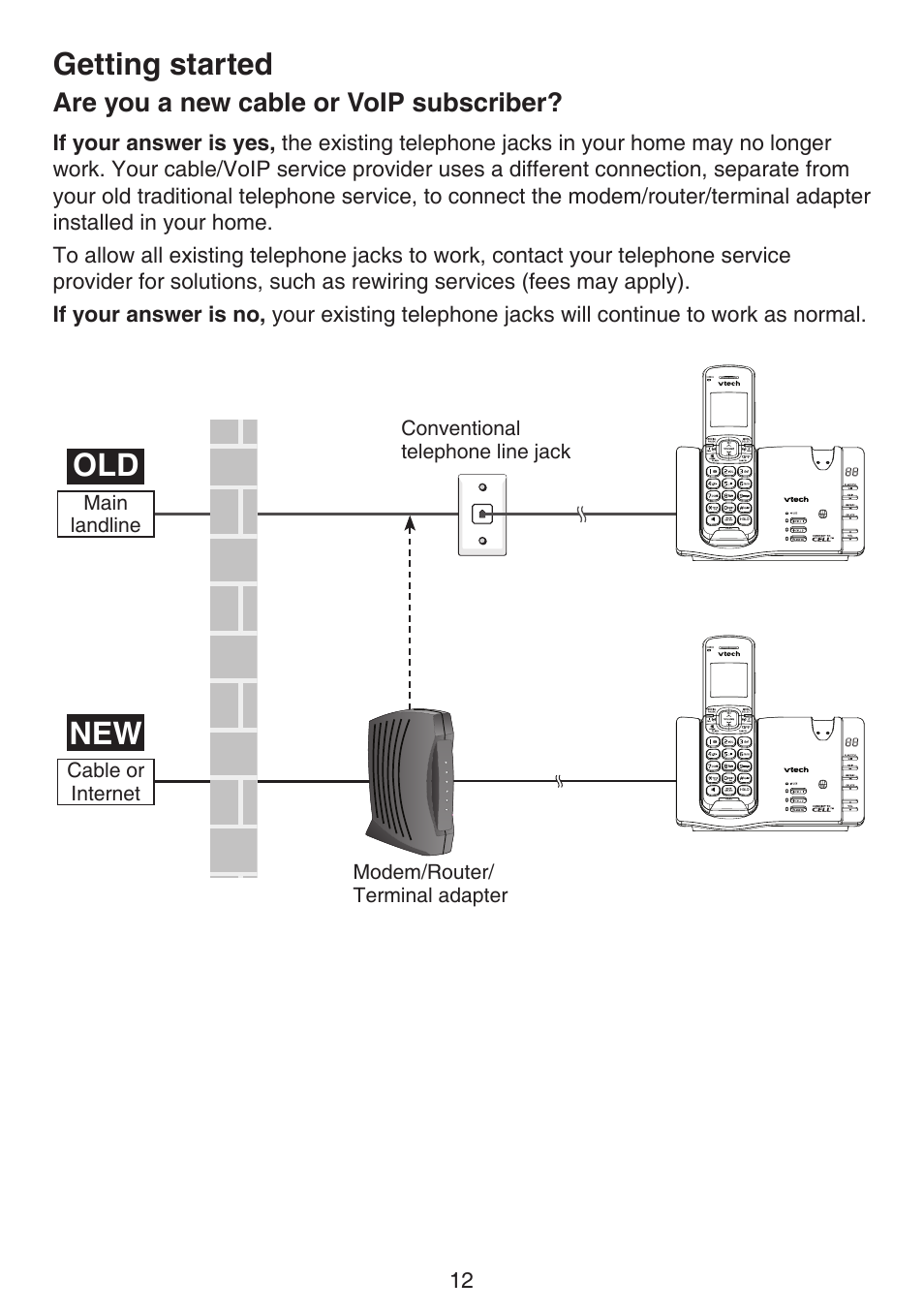 Are you a new cable or voip subscriber, Are you a new cable or voip, Subscriber | Getting started | VTech DS6672-4 Manual User Manual | Page 16 / 110