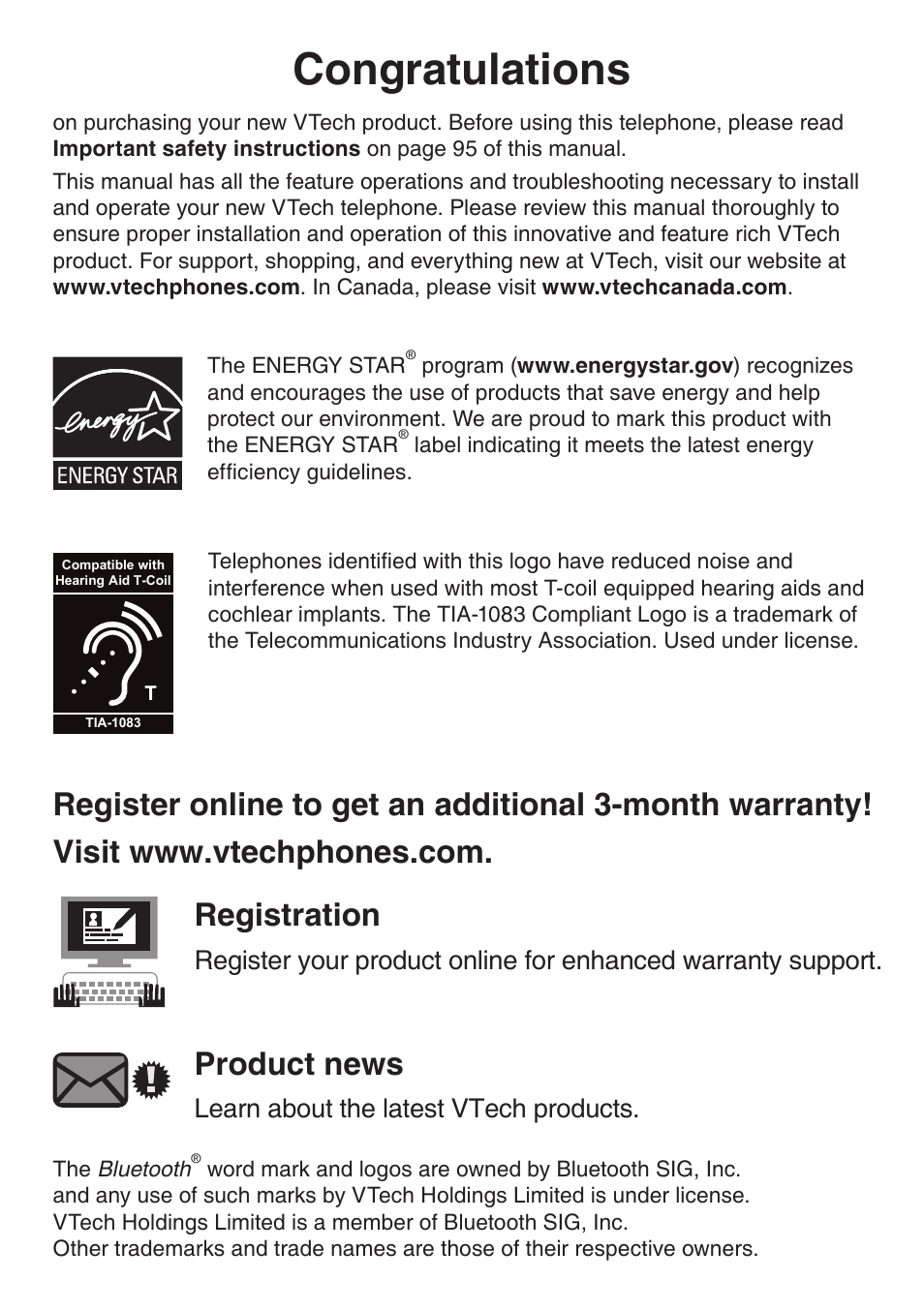 Product news, Learn about the latest vtech products | VTech DS6672-4 Manual User Manual | Page 2 / 110