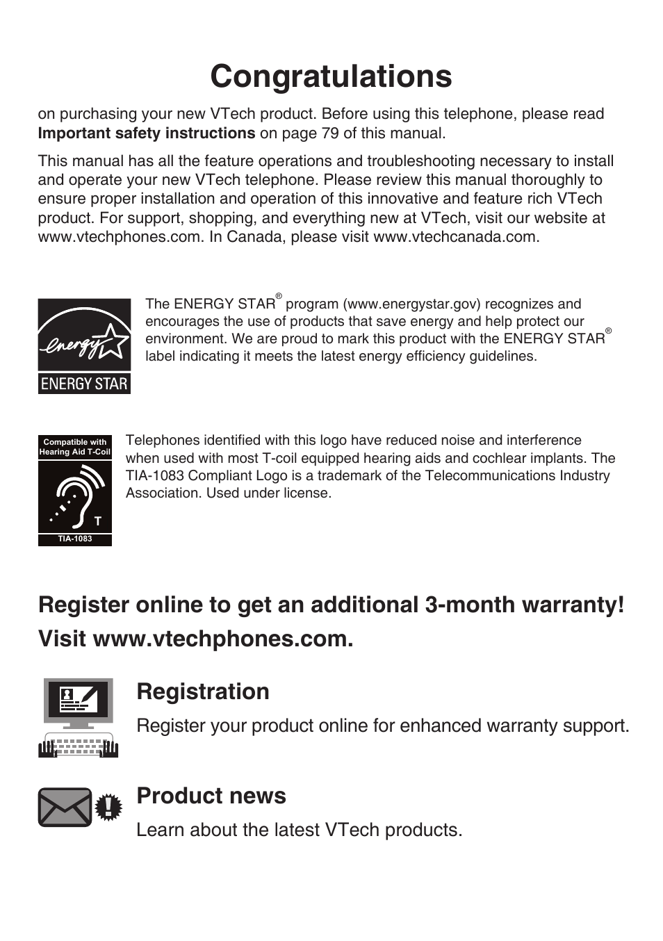 Product news, Learn about the latest vtech products | VTech LS6191_-13-15-16-17 Manual User Manual | Page 2 / 94