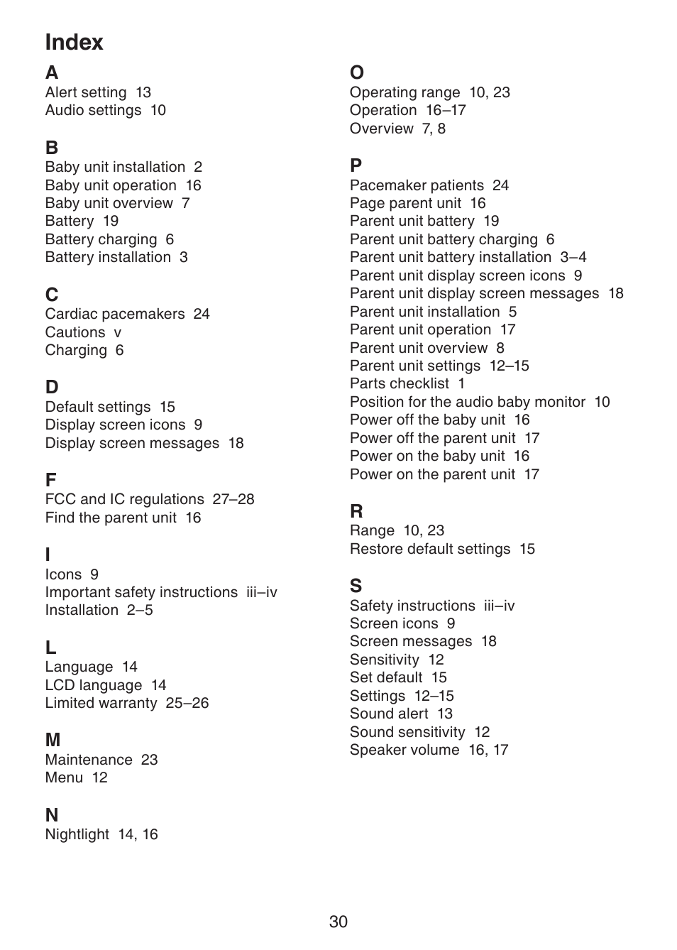 Index | VTech DM221-2 Manual User Manual | Page 37 / 39