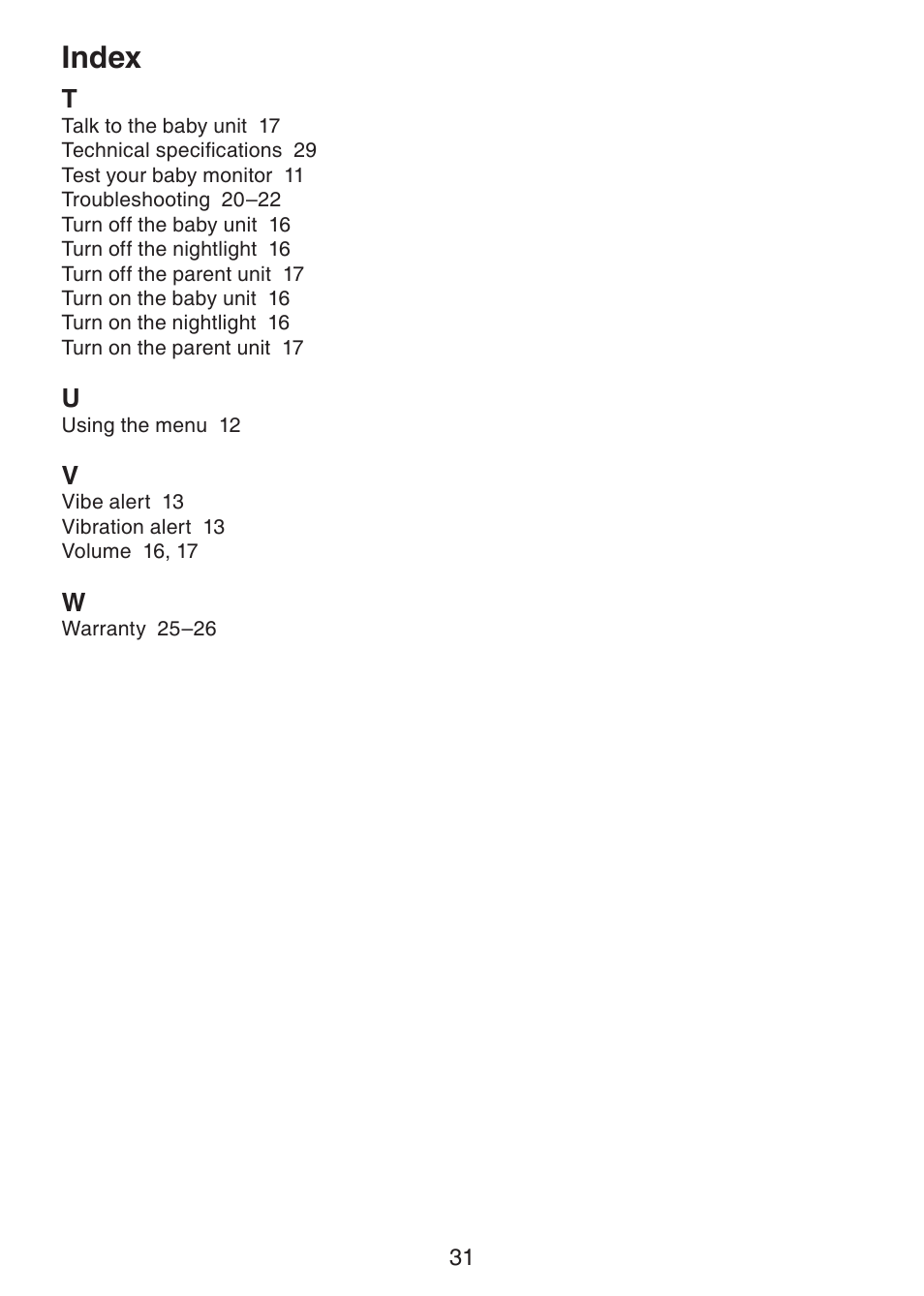 Index | VTech DM221-2 Manual User Manual | Page 38 / 39