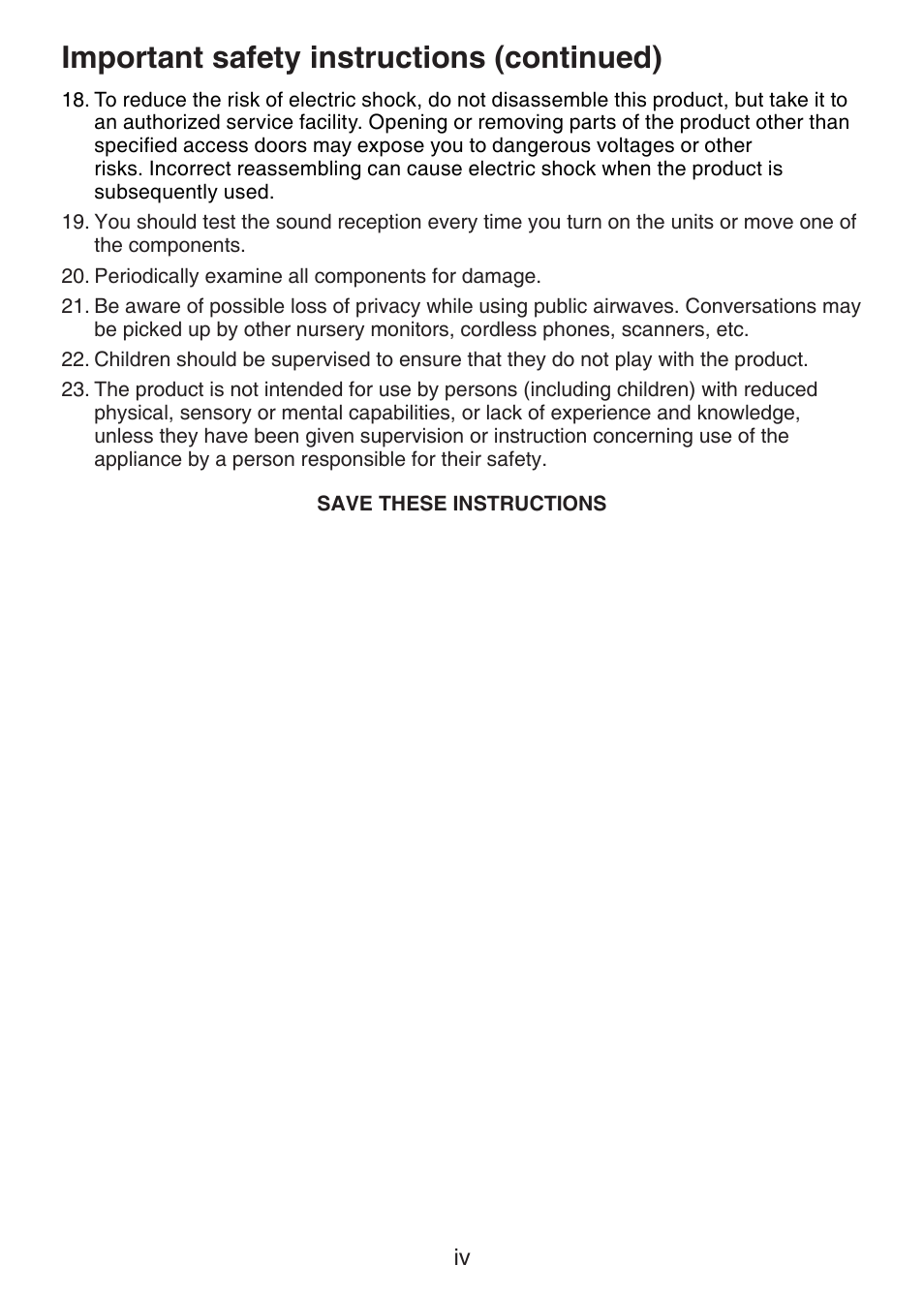 Important safety instructions (continued) | VTech DM221-2 Manual User Manual | Page 5 / 39