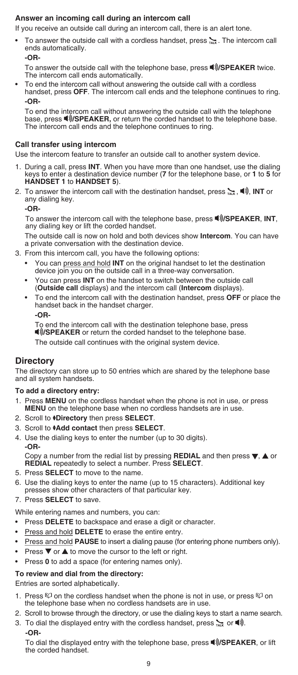 Directory | VTech CS6649_-2-3 Abridged manual User Manual | Page 9 / 16