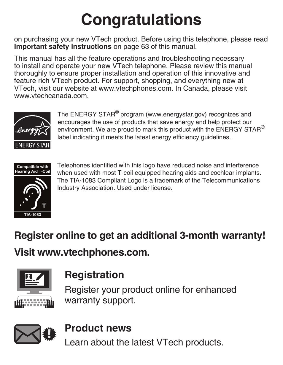 Product news, Learn about the latest vtech products | VTech CS6429-5 Manual User Manual | Page 2 / 78