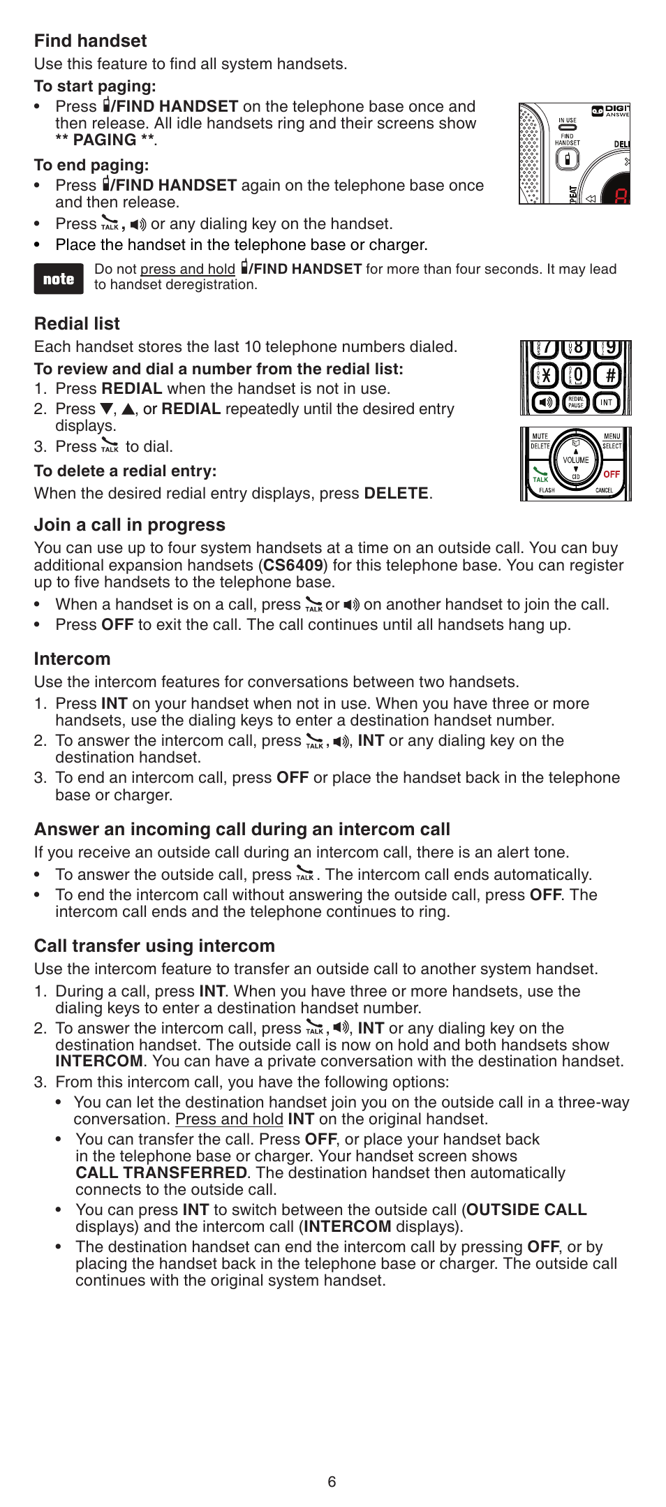 VTech CS6429-5 Abridged manual User Manual | Page 6 / 14