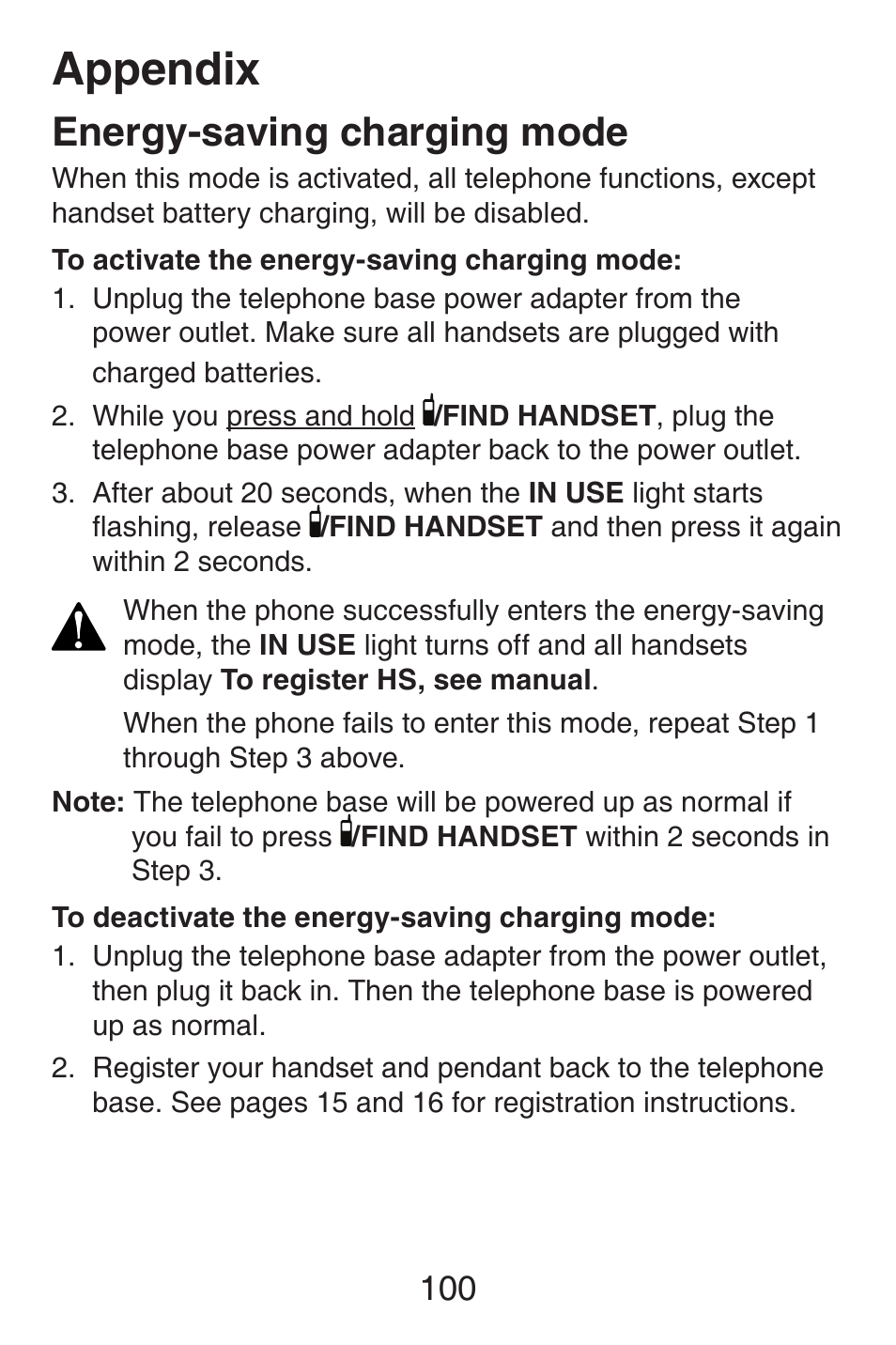 Appendix, Energy-saving charging mode | VTech SN6187 Abridged manual User Manual | Page 107 / 125