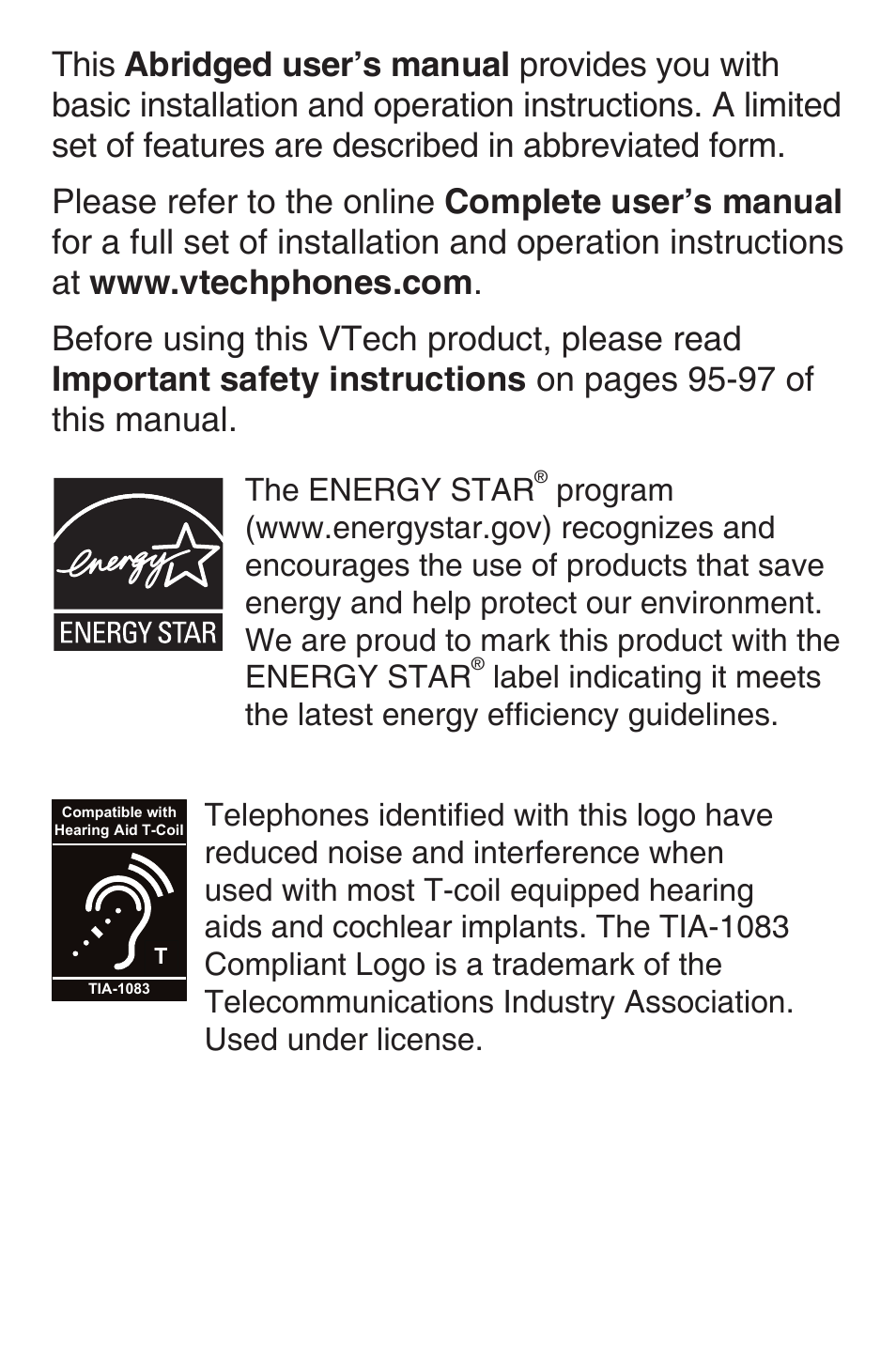 VTech SN6187 Abridged manual User Manual | Page 2 / 125