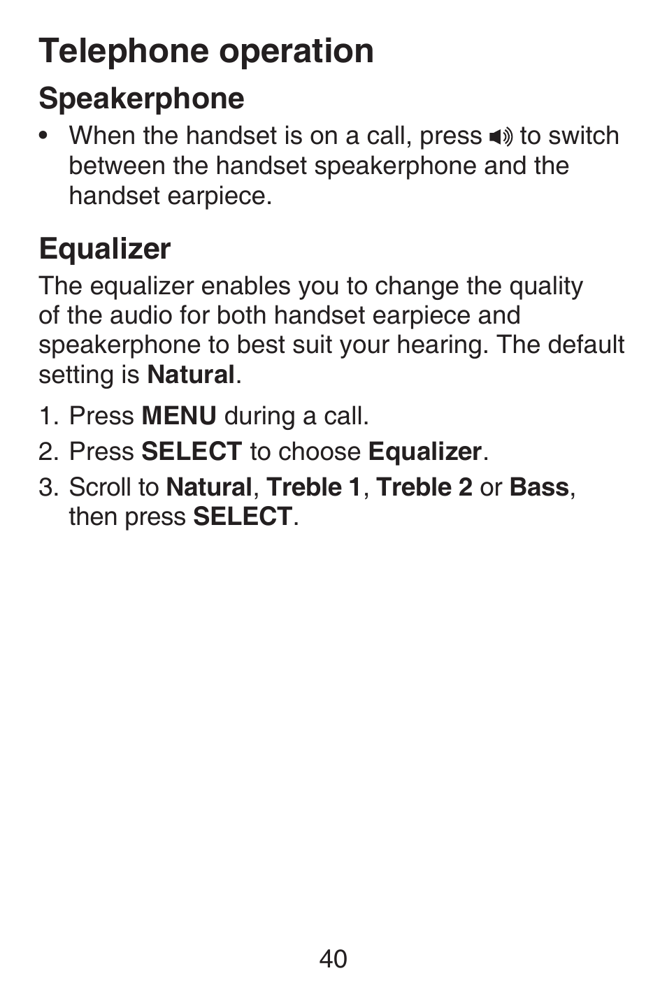 Flash, Mute, Temporary tone dialing | Speakerphone, Equalizer, Speakerphone equalizer, Telephone operation | VTech SN6187 Abridged manual User Manual | Page 47 / 125