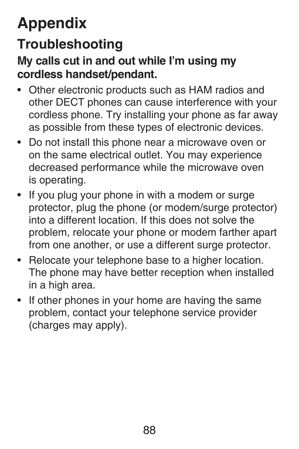 Appendix, Troubleshooting | VTech SN6187 Abridged manual User Manual | Page 95 / 125