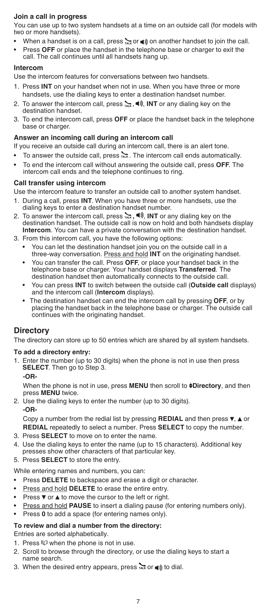 Directory | VTech CS6529-4B Abridged manual User Manual | Page 7 / 14