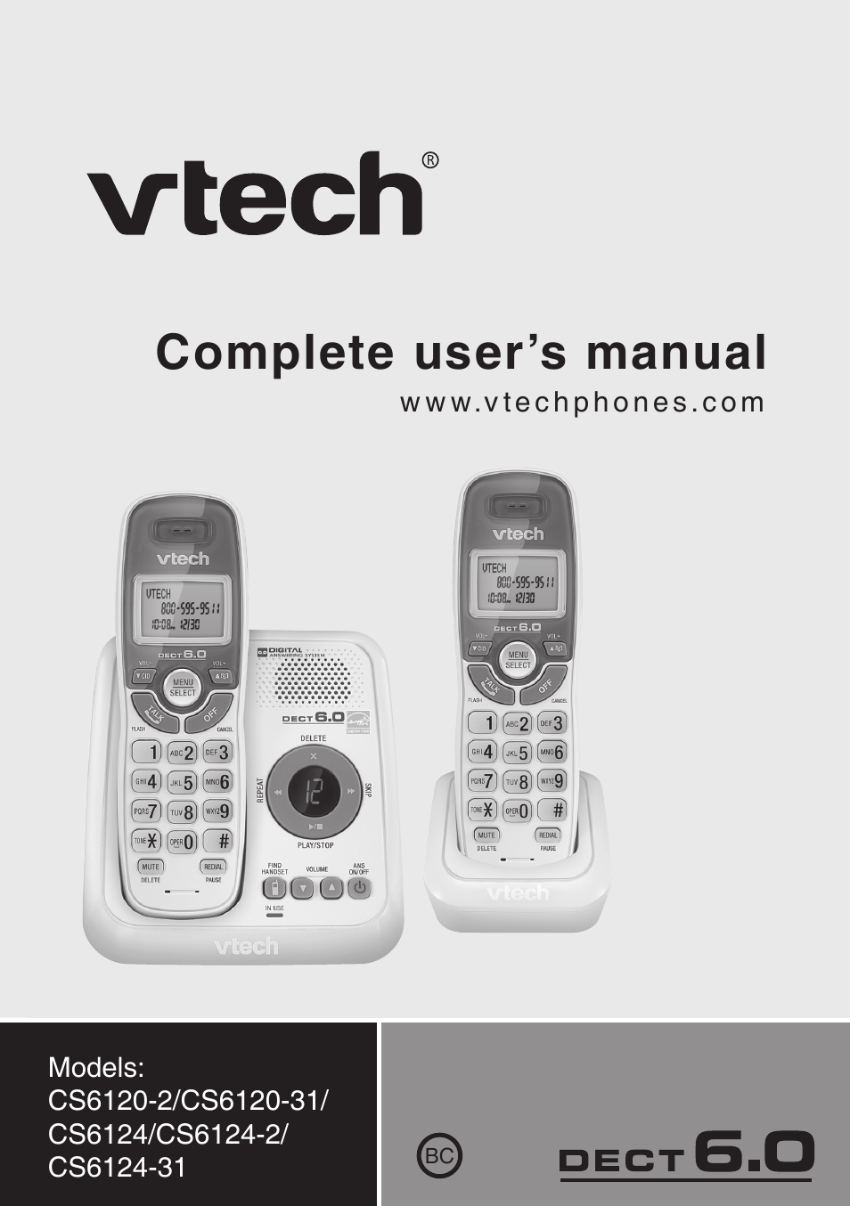 VTech CS6124_-2-31 (without CHARGE LED) Manual User Manual | 71 pages