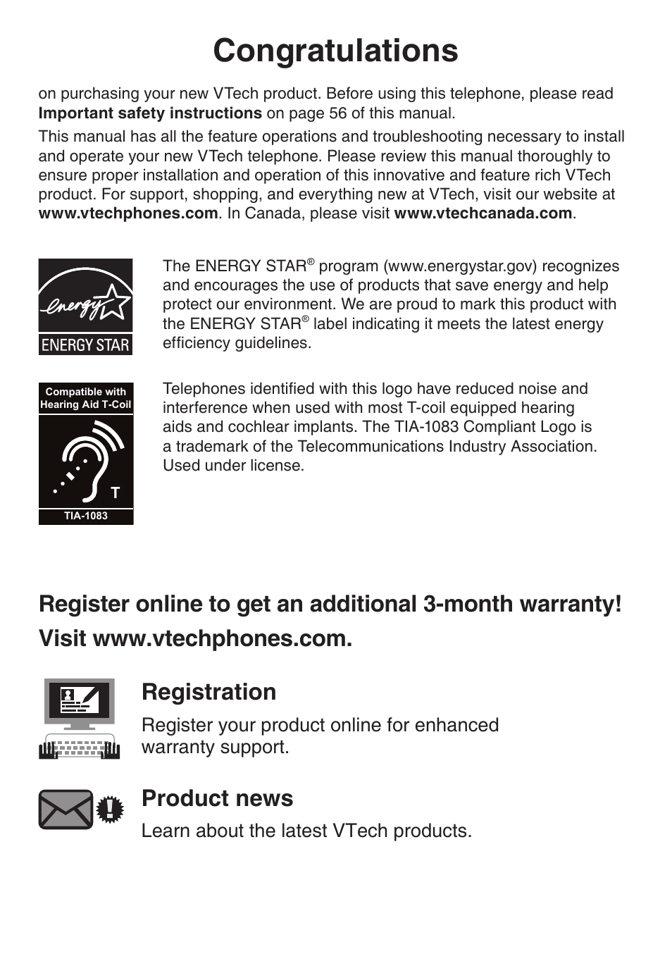 Product news, Learn about the latest vtech products | VTech CS6124_-2-31 (without CHARGE LED) Manual User Manual | Page 2 / 71