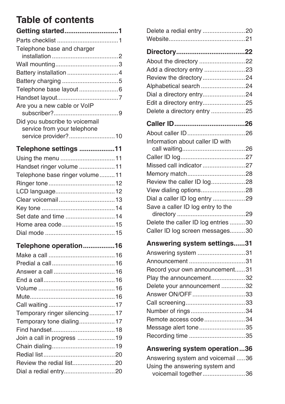 VTech CS6124_-2-31 (without CHARGE LED) Manual User Manual | Page 3 / 71