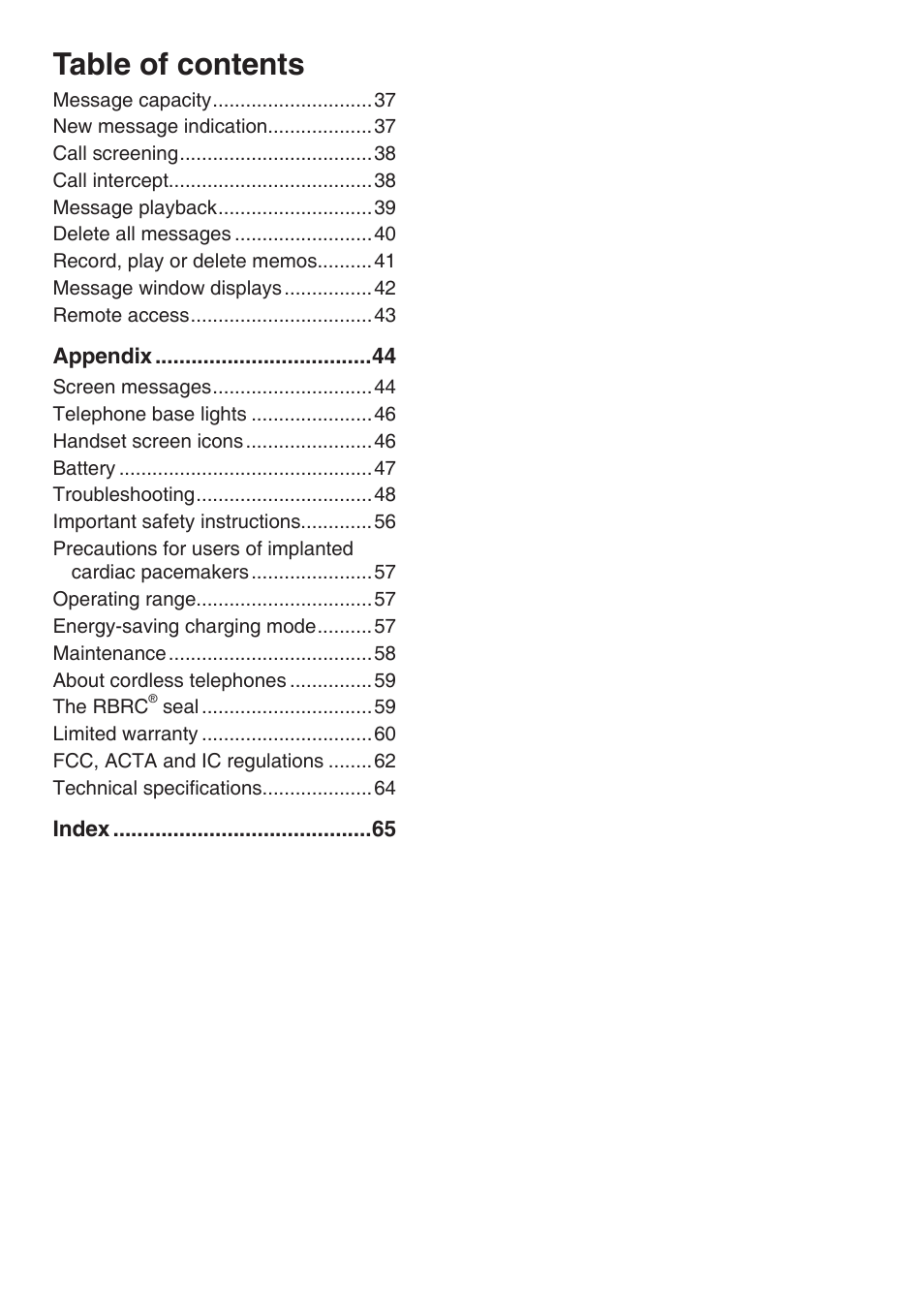 VTech CS6124_-2-31 (without CHARGE LED) Manual User Manual | Page 4 / 71