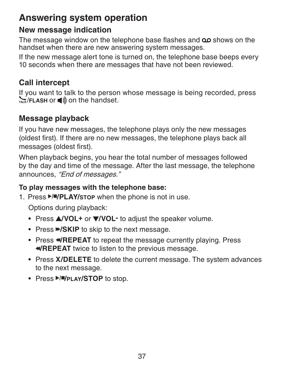 Answering system operation | VTech CS6329_-2-3-4-5 Manual User Manual | Page 41 / 71