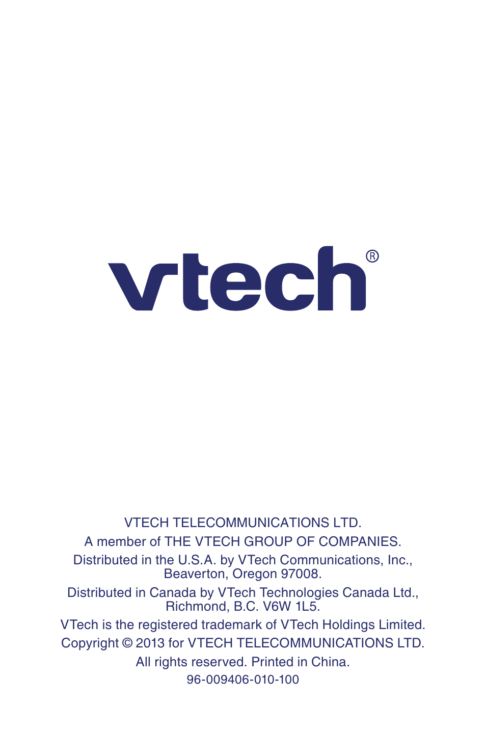 VTech SN6187 Quick start User Manual | Page 20 / 20