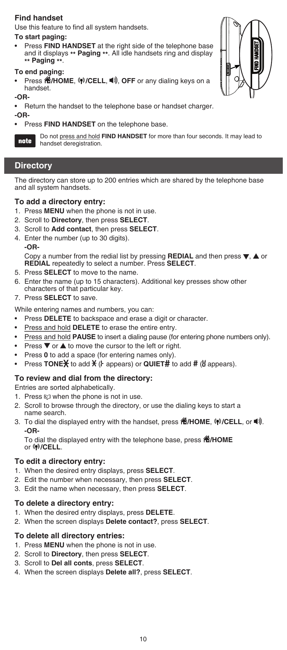 Directory | VTech DS6751_-2-3 Abridged manual User Manual | Page 10 / 16