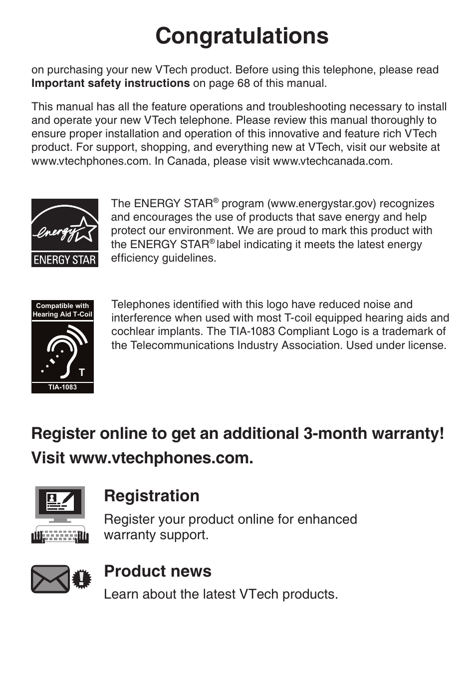 Product news, Learn about the latest vtech products | VTech LS6195_-13-15-16-17 Manual User Manual | Page 2 / 83