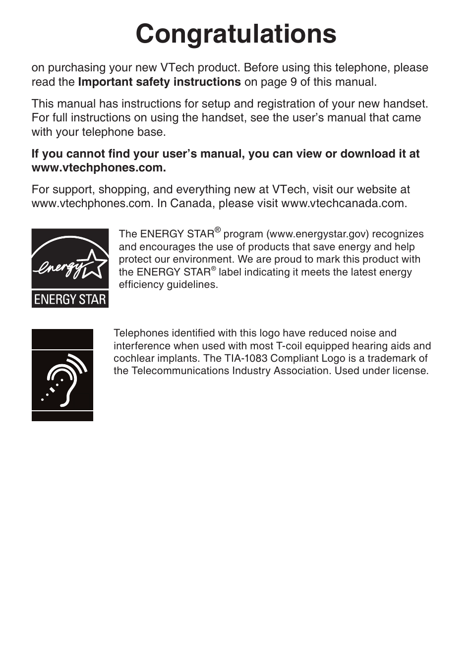 VTech DS6101 Manual User Manual | Page 2 / 20