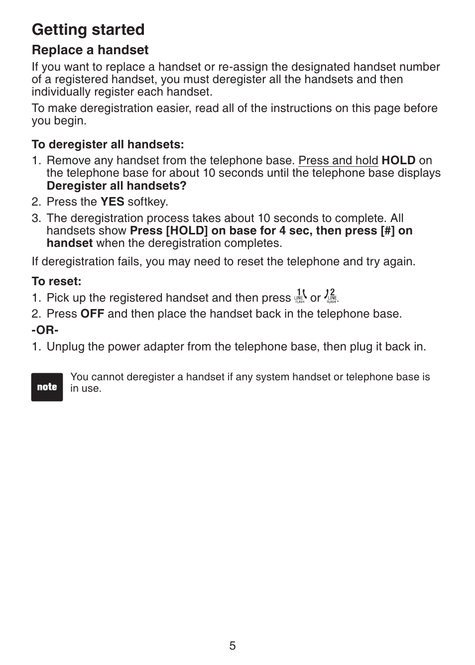 Getting started | VTech DS6101 Manual User Manual | Page 8 / 20