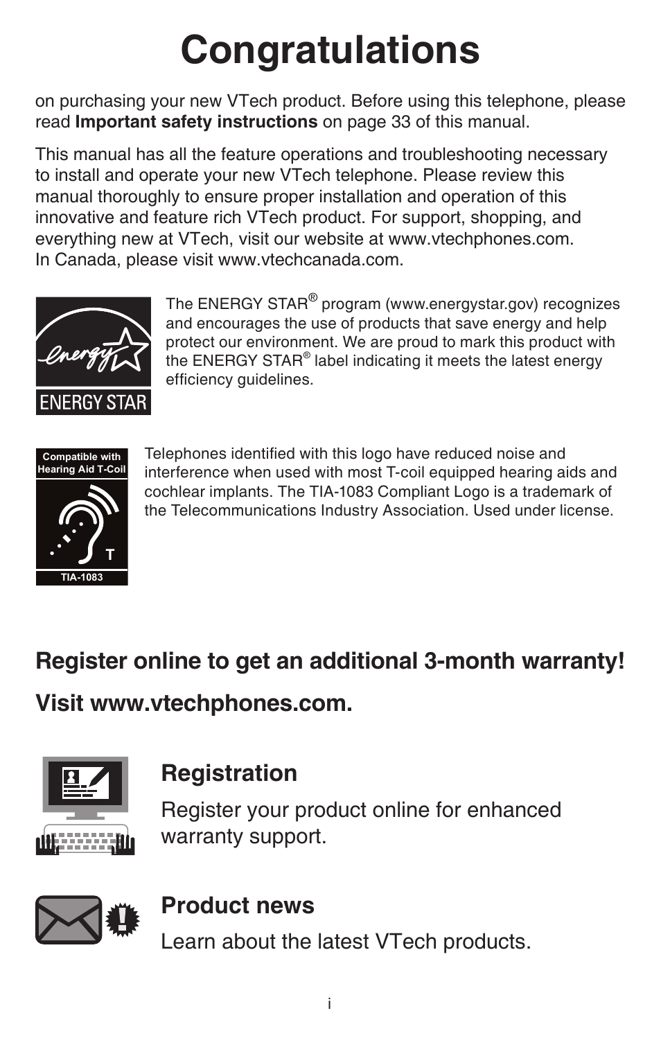Product news, Learn about the latest vtech products | VTech CS6114-2 (with LED) Manual User Manual | Page 2 / 45
