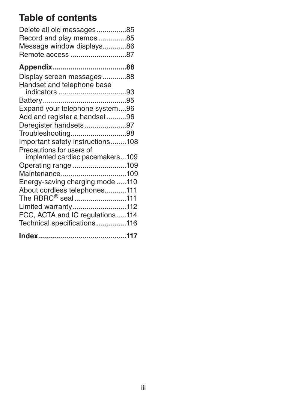 VTech DS6421-26 Manual User Manual | Page 5 / 125