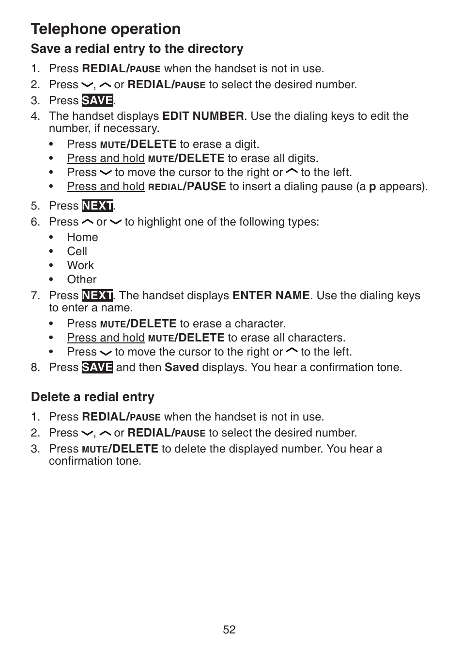 Telephone operation | VTech DS6421-26 Manual User Manual | Page 57 / 125