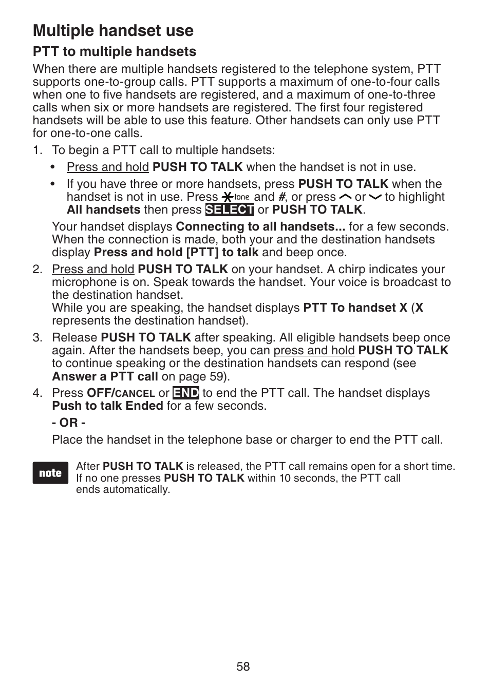 Multiple handset use | VTech DS6421-26 Manual User Manual | Page 63 / 125