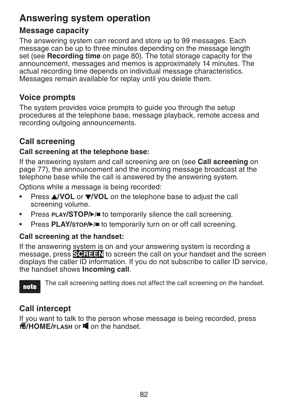 Answering system operation | VTech DS6421-26 Manual User Manual | Page 87 / 125